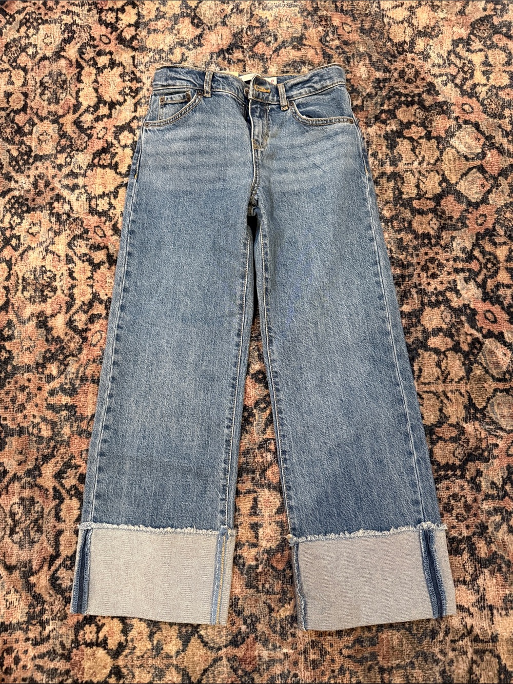 Levi's Light Blue Wide-Leg Cuffed Jeans